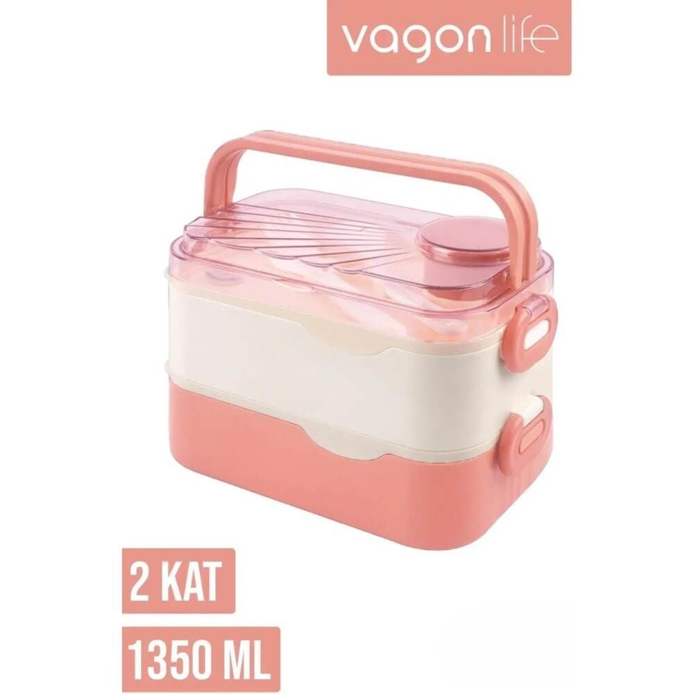 Vagonlife Paslanmaz Çelik 1350 ml Beslenme Kutusu BL10110-2S Turuncu