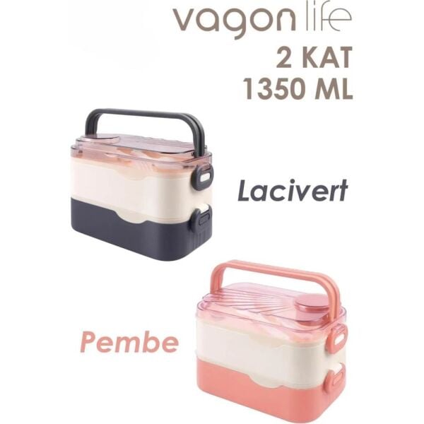 Vagonlife Paslanmaz Çelik 1350 ml Beslenme Kutusu BL10110-2S Turuncu