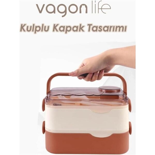 Vagonlife Paslanmaz Çelik 1350 ml Beslenme Kutusu BL10110-2S Turuncu