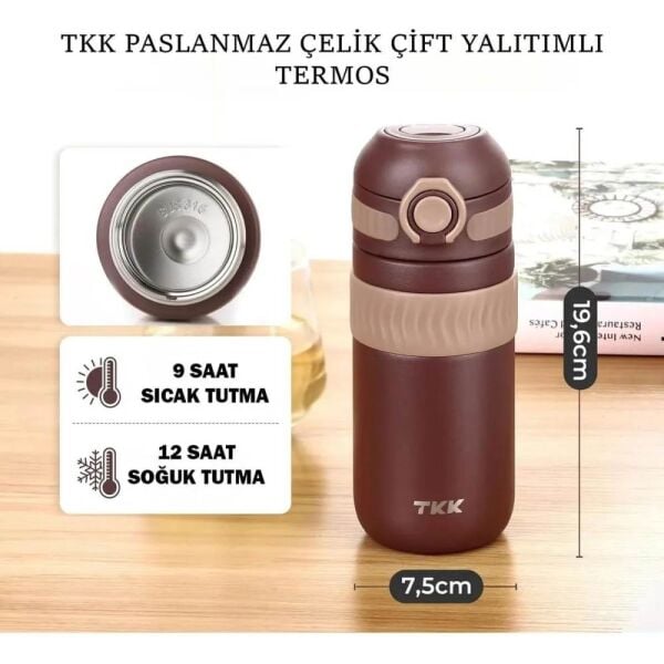Vagonlife TTK Çelik Matara 450 ml T2006 Kahverengi