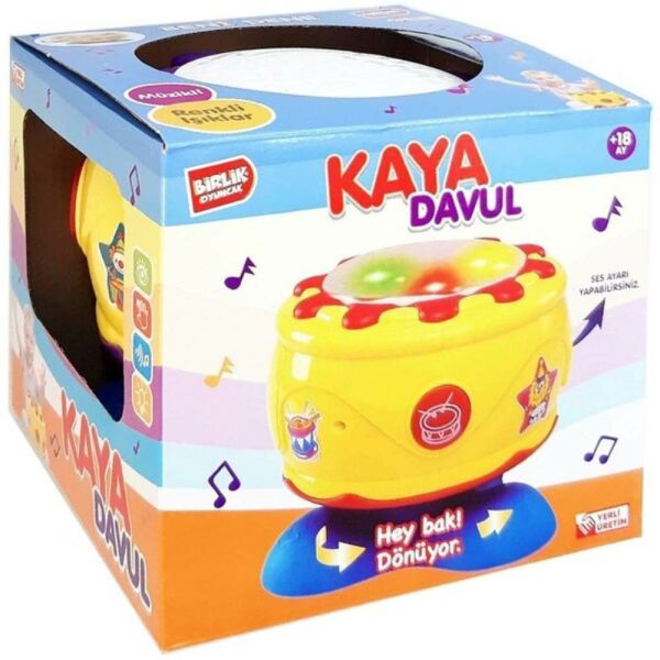 Pilli Işıklı Sesli Kaya Davul URT009-01