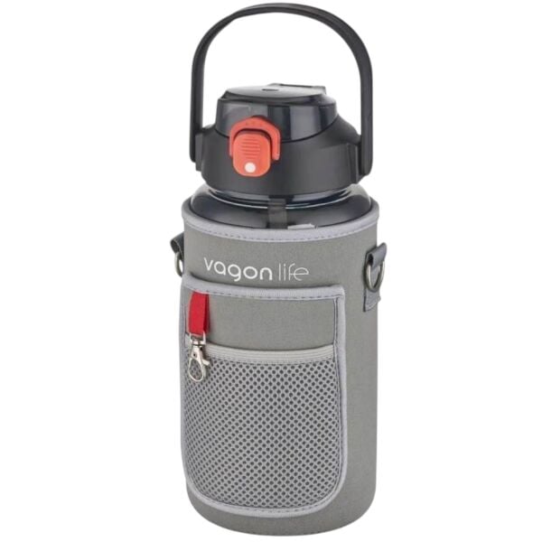 Vagonlife Kılıflı Pipetli Tritan Matara 1500 ml VGN2115 Siyah