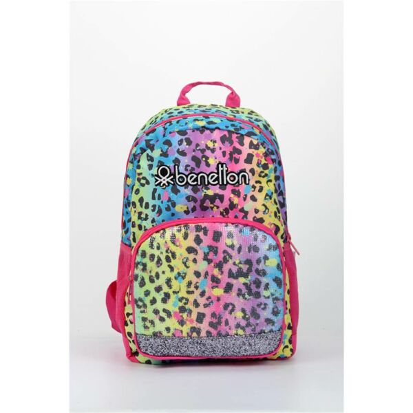 Benetton 76047 Pembe Simli Desenli Sırt Çantası