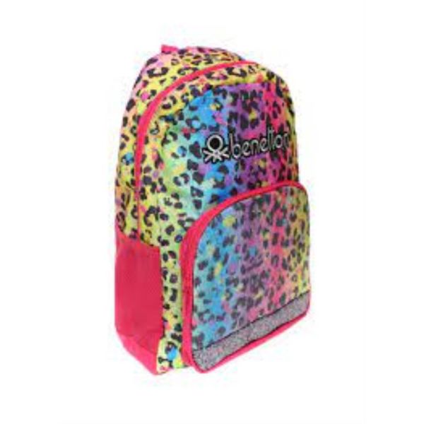 Benetton 76047 Pembe Simli Desenli Sırt Çantası