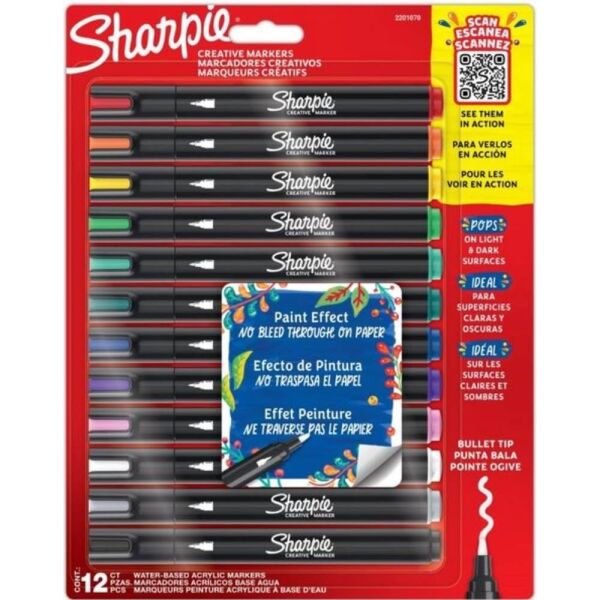 Sharpıe Creatıve Akrilik Markör Set Yuvarlak Uç 12 Li 2201070