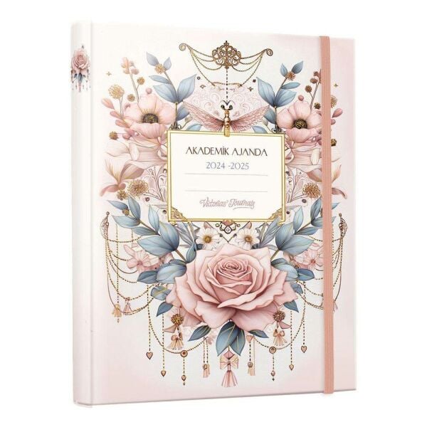 Victorias Journals 2024-2025 17x23 Lastikli Gizli Spiralli Akademik Ajanda 124-1259