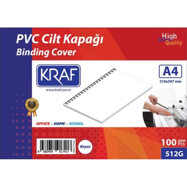 Kraf Cilt Kapağı A4 100 Lü 512G Beyaz