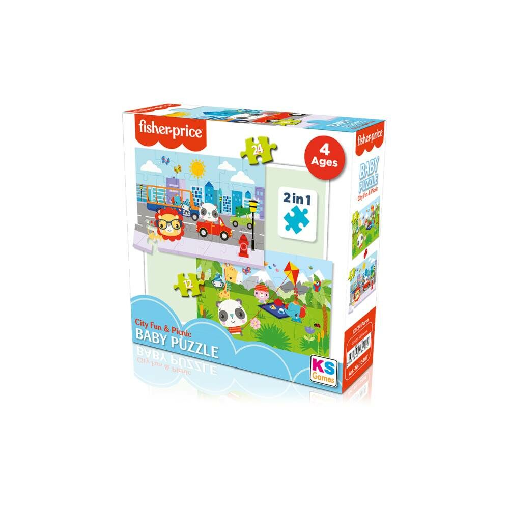 Fisher Price City Fun Pinnic 2 in 1 Baby Puzzle 13407