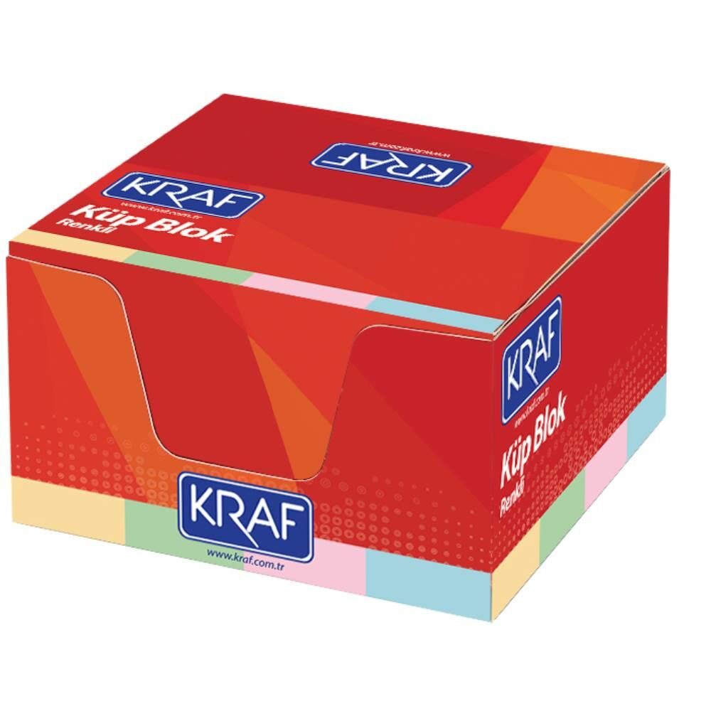 Kraf Küp Blok Renkli 8X8cm 117G
