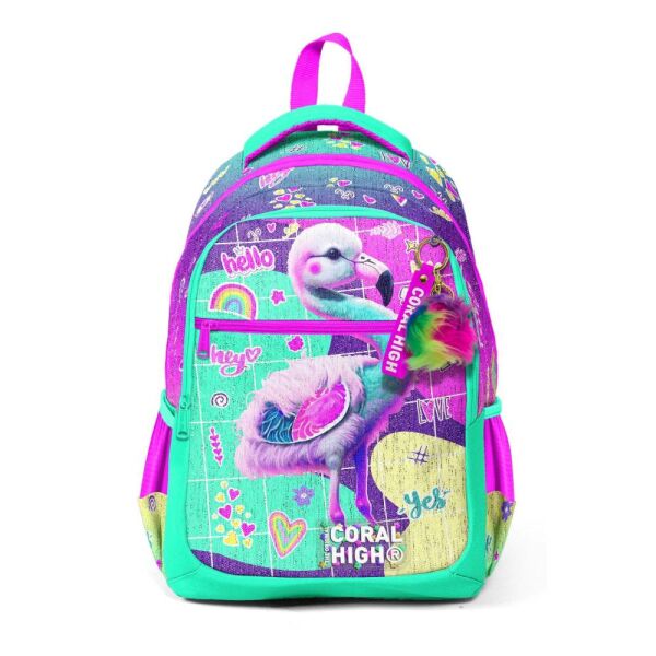 Coral High Simli Flamingo İlkokul Çantası 23647