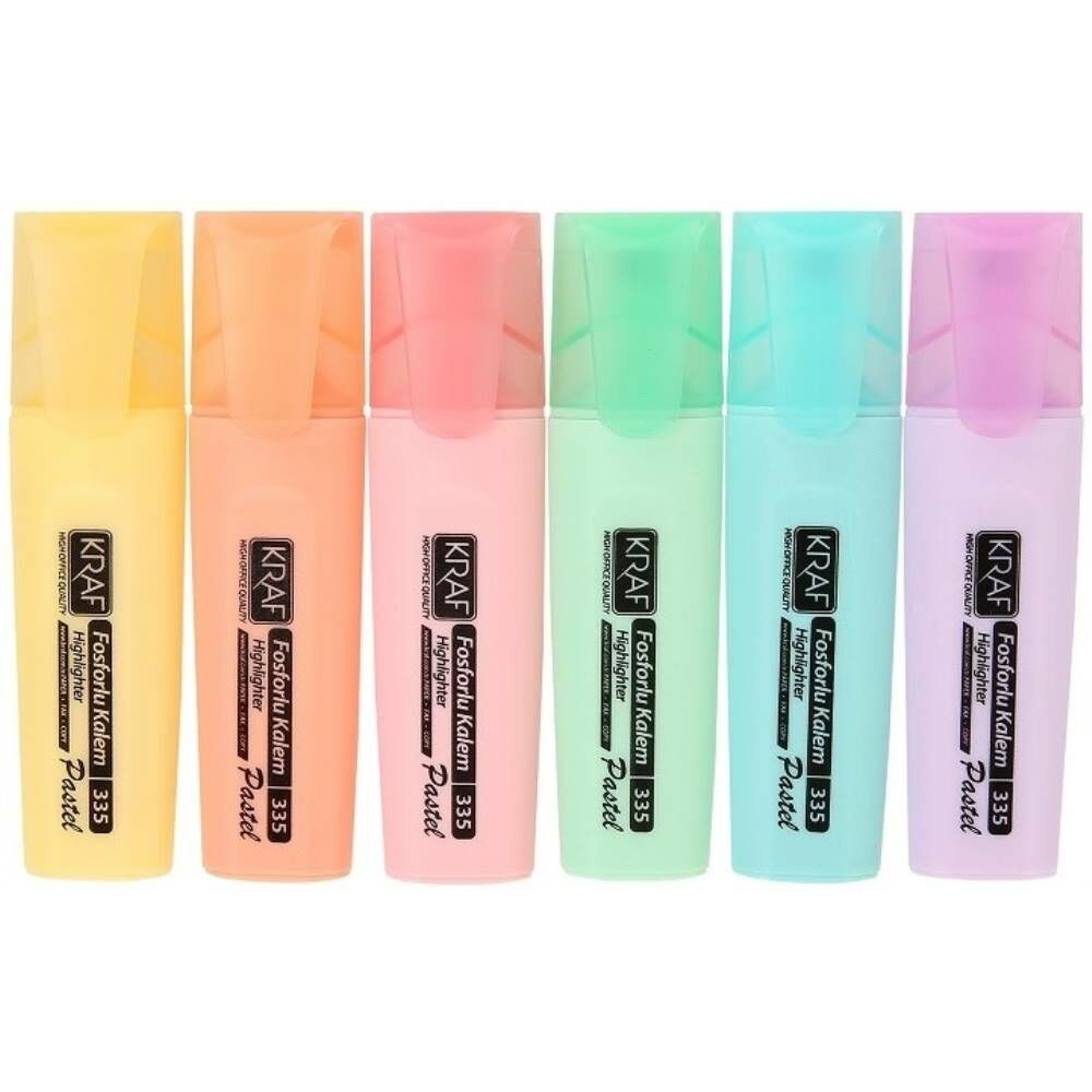 Kraf Fosforlu Kalem Pastel 335 6 Lı