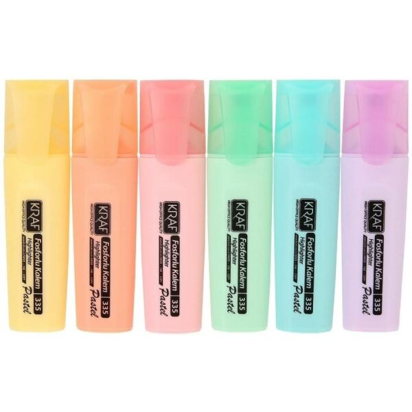 Kraf Fosforlu Kalem Pastel 335 6 Lı