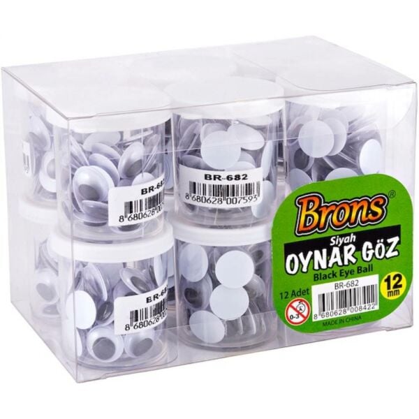 Brons Oynar Göz Siyah-Beyaz 12 Mm Br-682