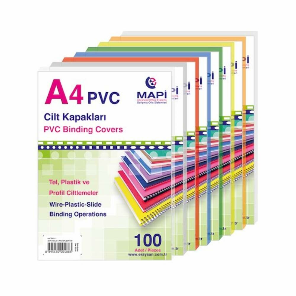Mapi Cilt Kapağı Pvc A4 160 Mic. Şeffaf 100 Lü 2040250