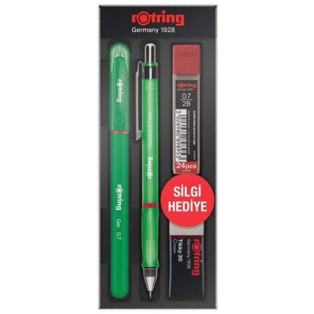 Rotring Versatil Kalem Visuclick + Jel 0.7 Okul Seti Yeşil