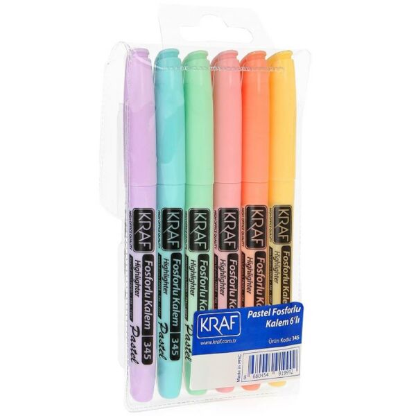Kraf Fosforlu Kalem Pastel Kalem Tipi 345 6 Lı