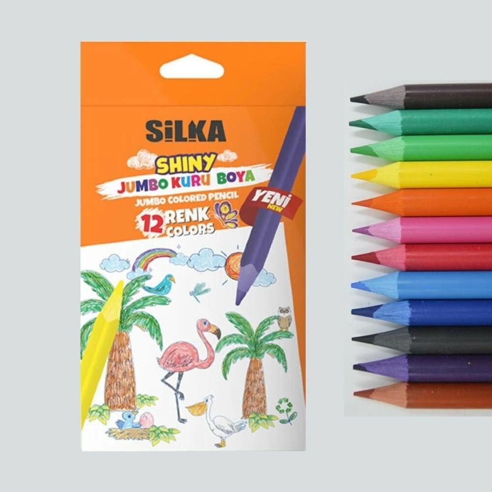 Silka Kuru Boya Shıny 12 Renk Tam Boy Jumbo Art.535