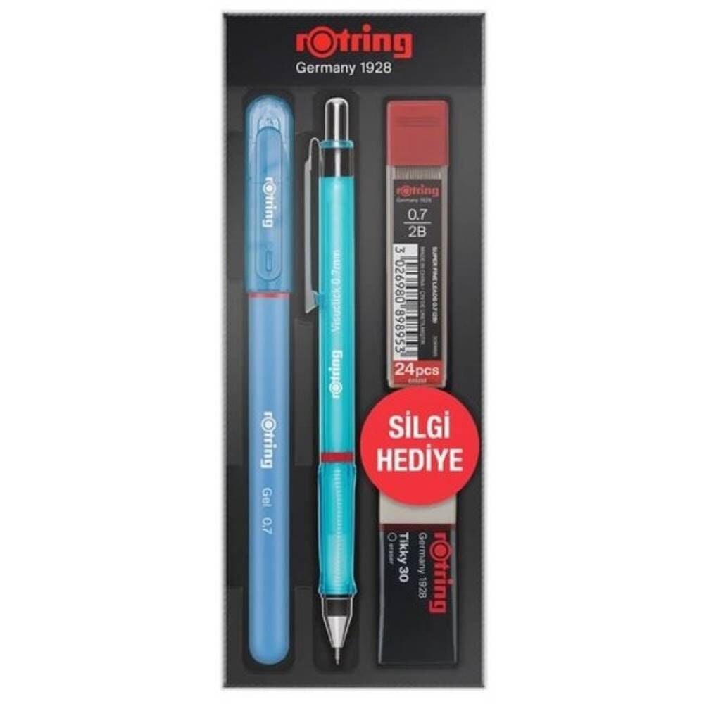 Rotring Versatil Kalem Visuclick + Jel 0.7 Okul Seti Mavi