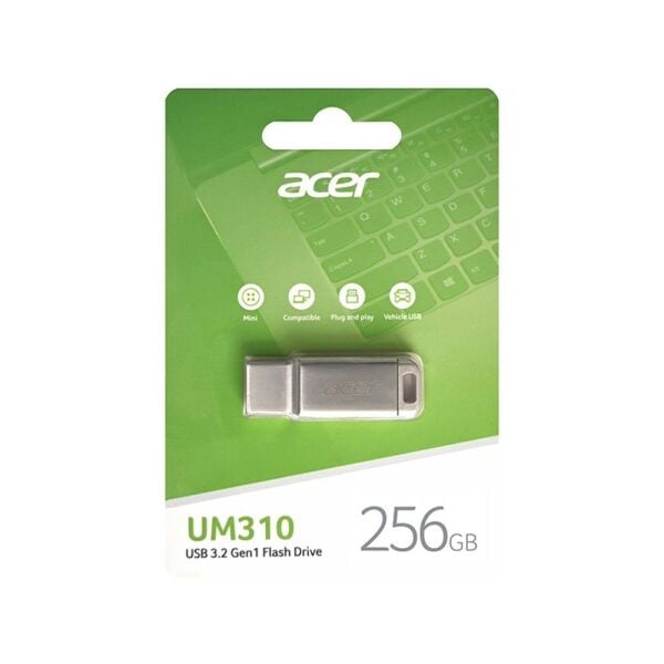 Acer 256GB USB3.2 UM310-256GB Metal Flash Bellek (115-90 MB-s) Okuma-Yazma