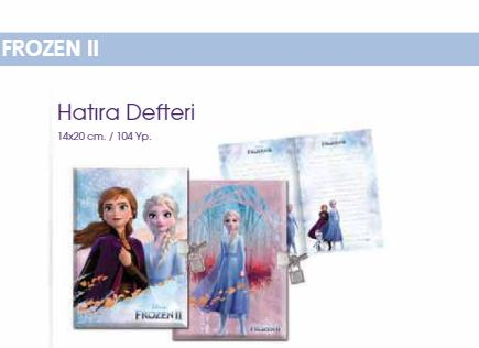 Frozen 14x20 104 Yaprak Çizgili Kilitli Hatıra Defteri 310210-92-02