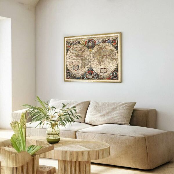 Hendrik Hondius Vintage World Map 2000 Parça Puzzle 22529