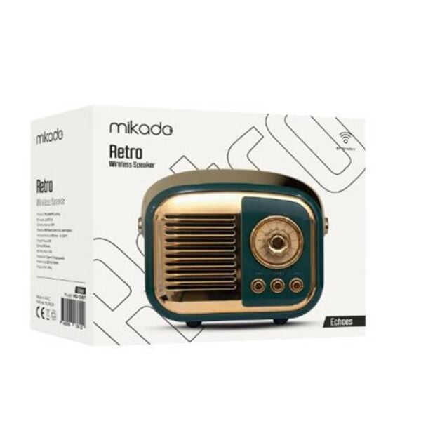 Mikado MD-24BT Echoes 3W 800mAh Yeşil Usb+TF Kart+Bluetooth Destekli Klasik Retro Müzik Kutusu