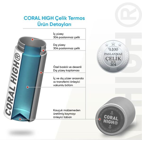 Coral High Çelik Termos Matara 500 ml 31898