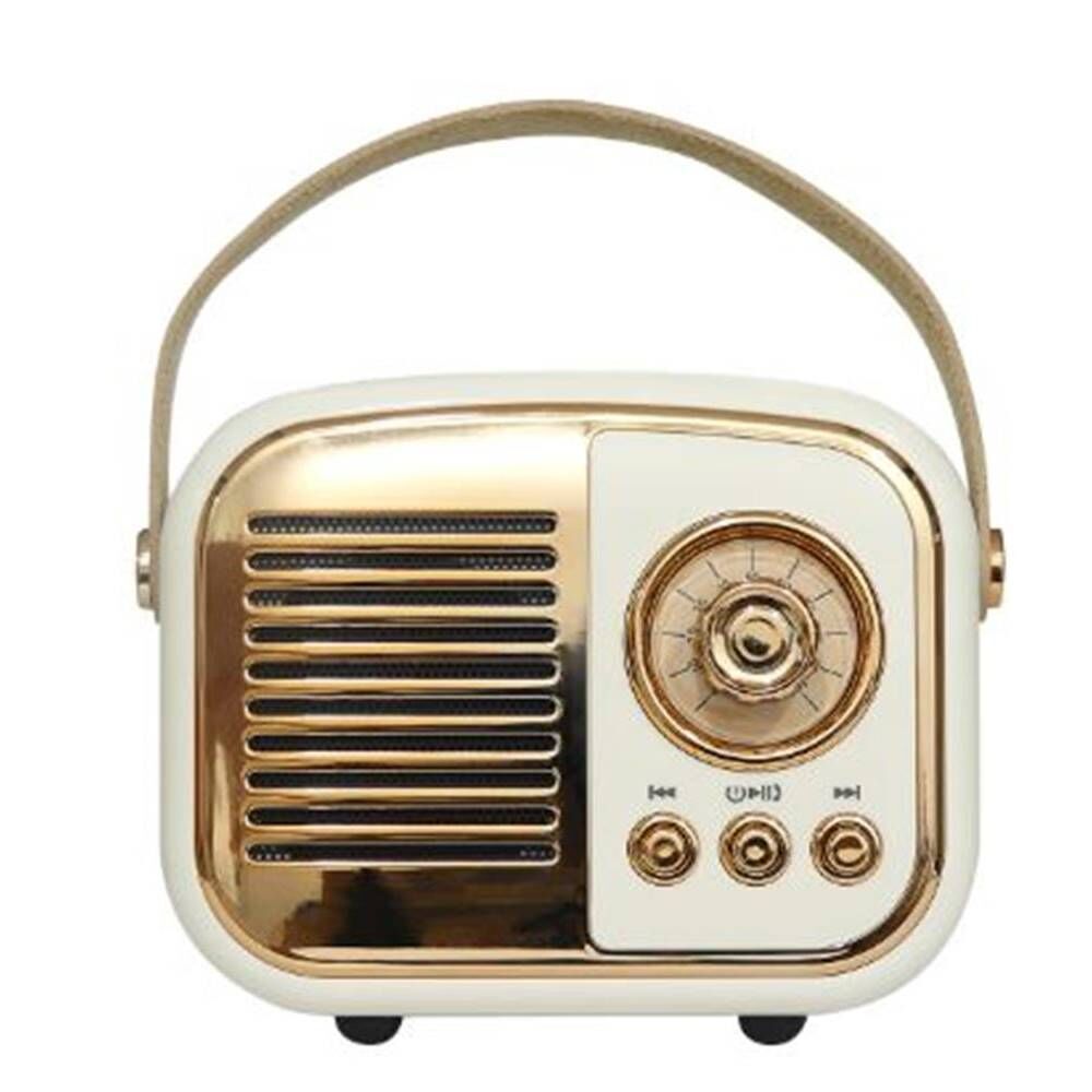 Mikado MD-24BT Echoes 3W 800mAh Beyaz Usb+TF Kart+Bluetooth Destekli Klasik Retro Müzik Kutusu