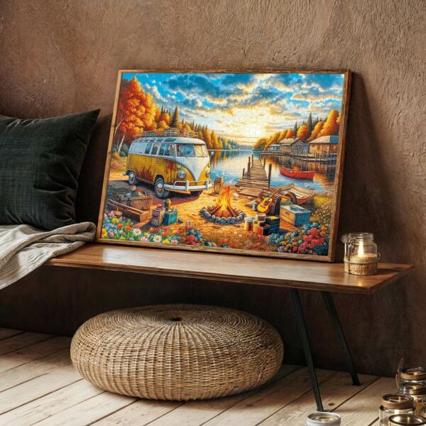 Vos Vos Camp Fire at Sunset 1000 Parça Puzzle 20810