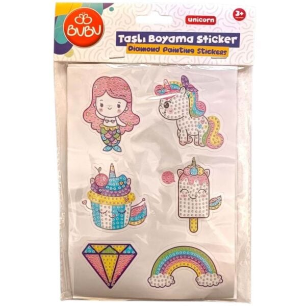 Bubu Taşlı Boyama Kartları Unicorn