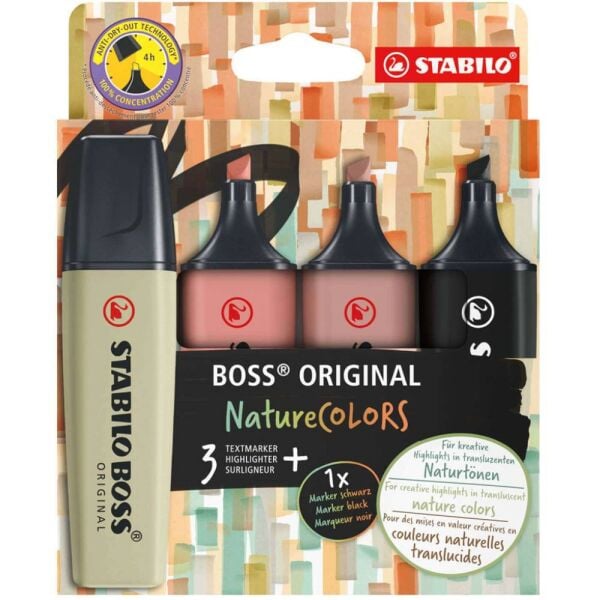 Stabılo Fosforlu Kalem Boss Naturecolors Set 4 Lü 70/4-2-3