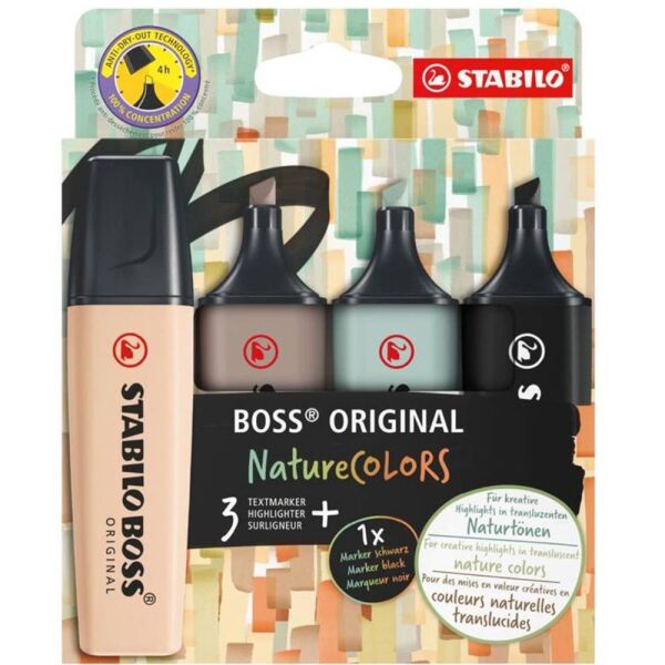 Stabılo Fosforlu Kalem Boss Naturecolors Set 4 Lü 70/4-2-5
