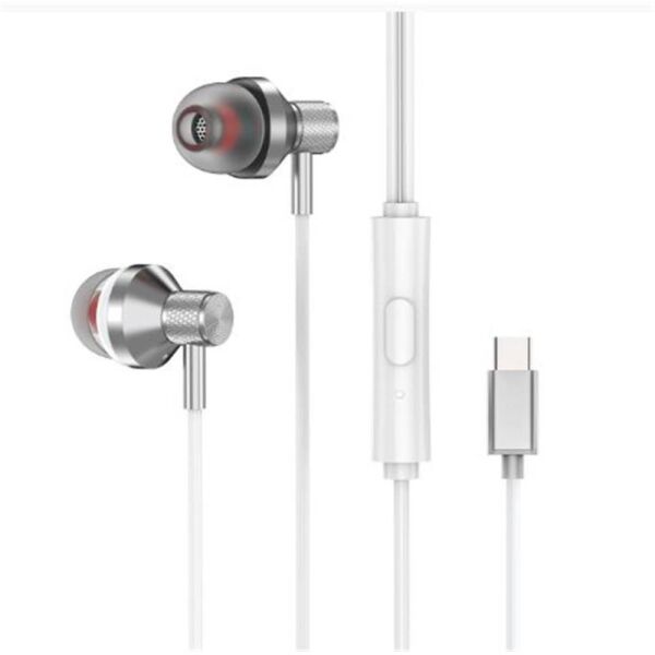S-link SL-TPK03 TypeC Telefon Uyumlu Metal Beyaz Kulak İçi Mikrofonlu Kulaklık