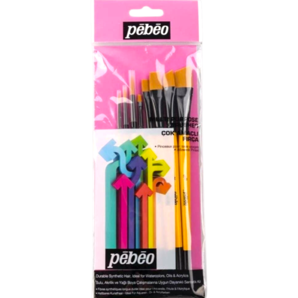Pebeo Fırça Seti Set- 6 8 Li Angular No:1/2-5/8 Kesik Uç No:2-8-12 Suluboya No:1-3-7