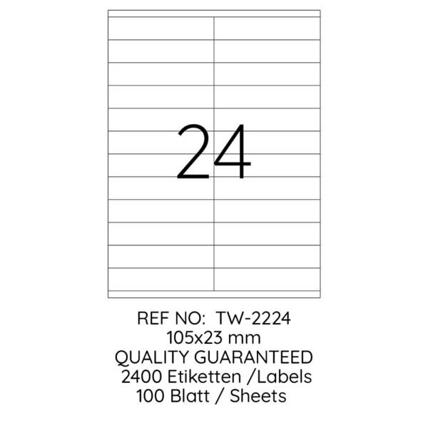 Tanex Laser Etiket Tw-2224 105 X 23 Mm 100 Lü