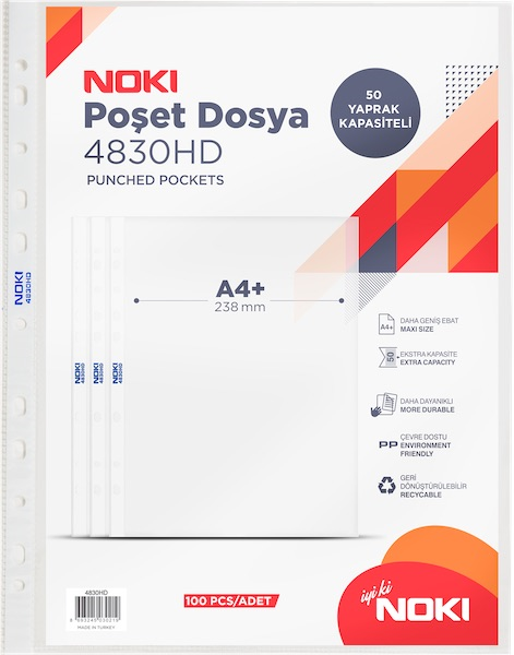 Noki A4 Poşet Dosya 100 lü HD 4830