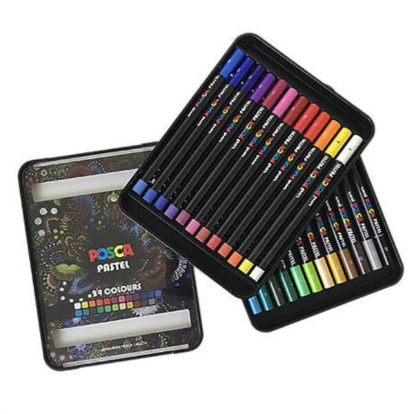 Uni Pastel Boya Posca 24 Lü Kalem Kutu Set Kpa-100/24C