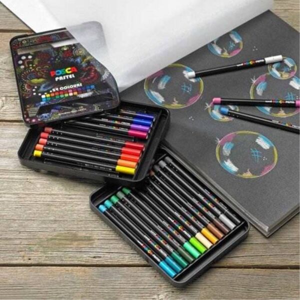 Uni Pastel Boya Posca 24 Lü Kalem Kutu Set Kpa-100/24C