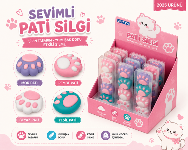 Cats Paw Patili 4 lü Silgi