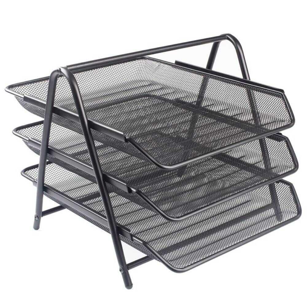 Kraf Perfore Evrak Rafı Metal 3 Katlı 460G Siyah