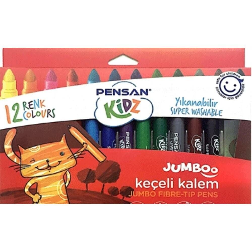 Pensan Kidz Keçeli Kalem 99040 12 Renk Jumbo