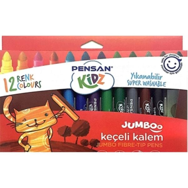 Pensan Kidz Keçeli Kalem 99040 12 Renk Jumbo