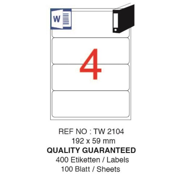 Tanex Laser Etiket Tw-2104 192 X 59 Mm 100 Lü