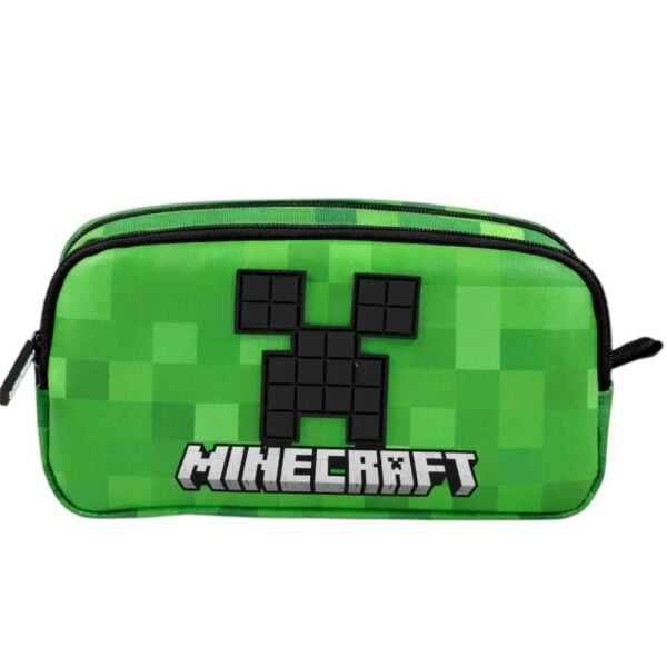 Minecraft Logo Baskılı Suni Deri Kalem Çantası 26612