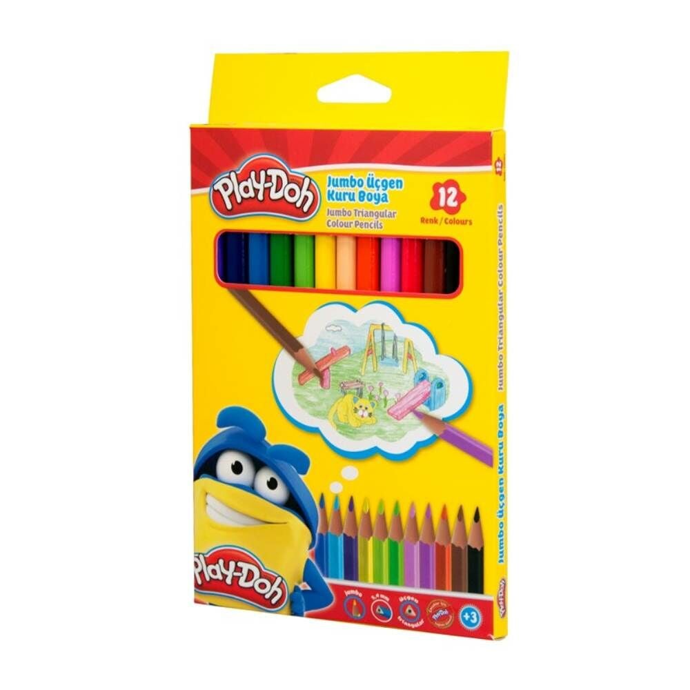 Playdoh Kuruboya 12 Renk Jumbo Üçgen KU008