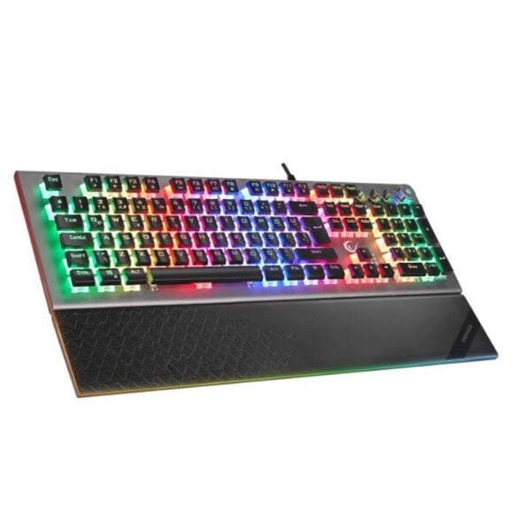 Rampage KB-R101 IMPRESSIVE Gri-Siyah USB RGB Aydınlatmalı İnce Tasarım Red Switch Oyuncu Klavyesi
