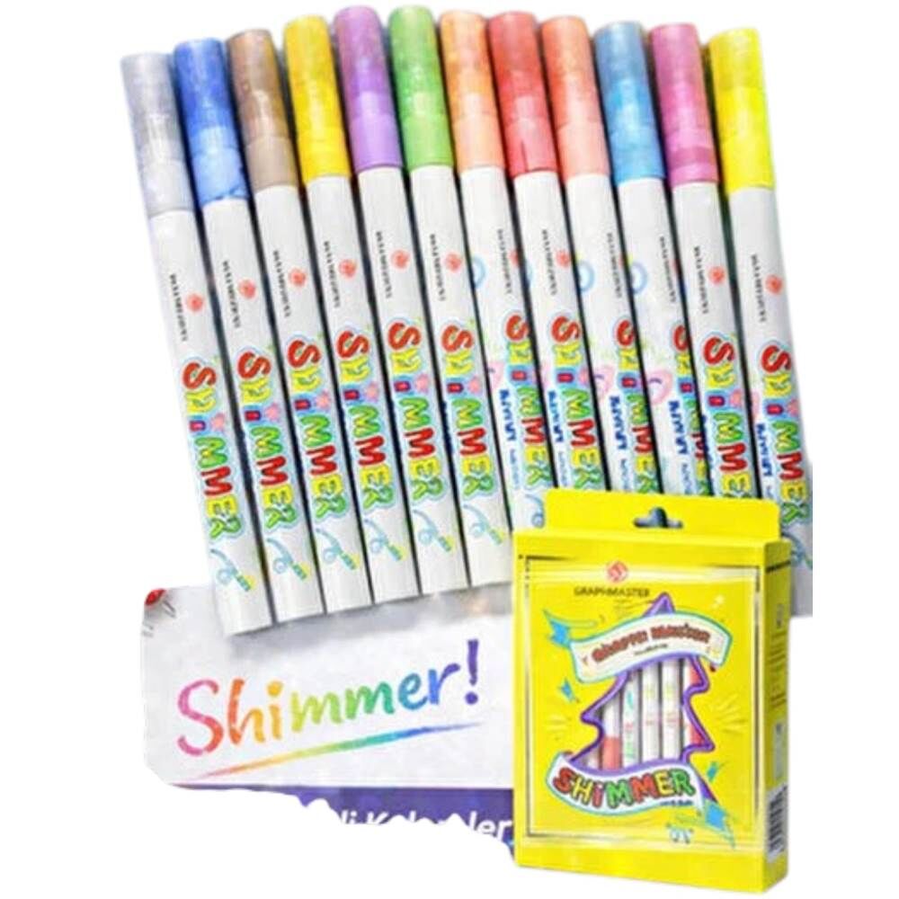 Graphmaster 6612 Shimmer Işıltılı Marker Kalem Seti 12'li