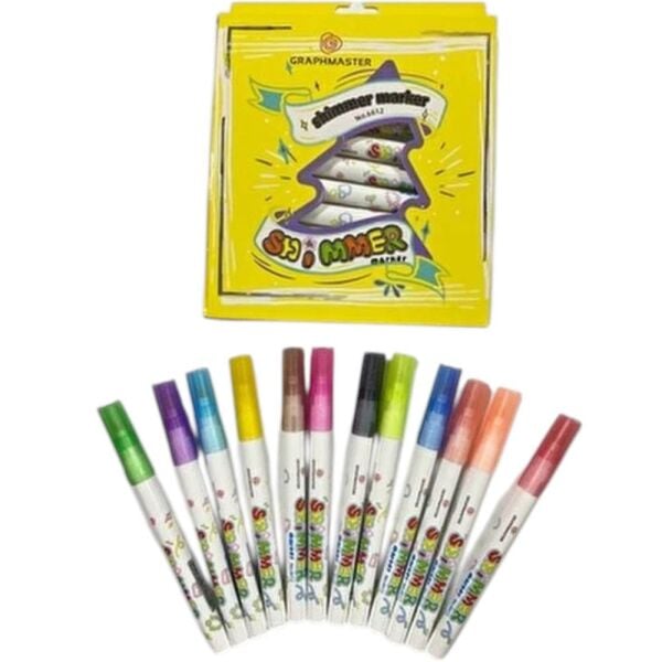 Graphmaster 6612 Shimmer Işıltılı Marker Kalem Seti 12'li