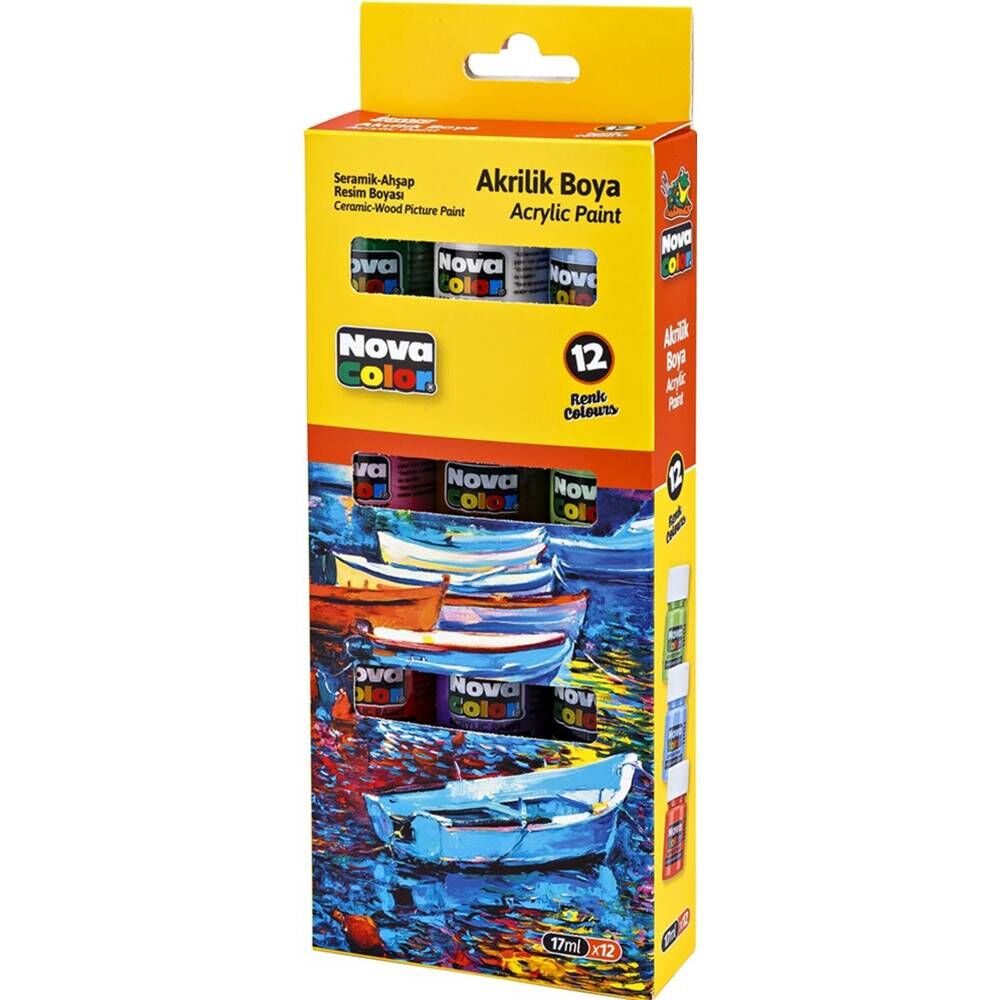 Nova Color Akrilik Boya Şişe 17 Ml 12 Li Nc-2008