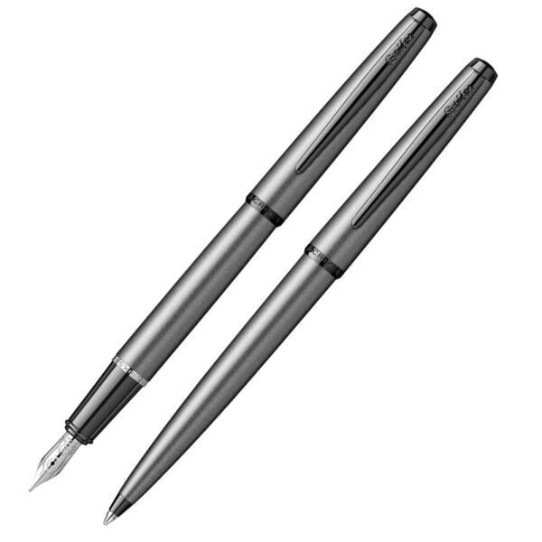 Scrikss 78 Mat Gri Dolma Kalem + Tükenmez Kalem